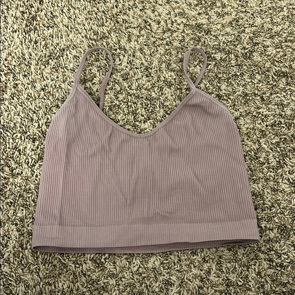 Ribbed Mauve Crop Top